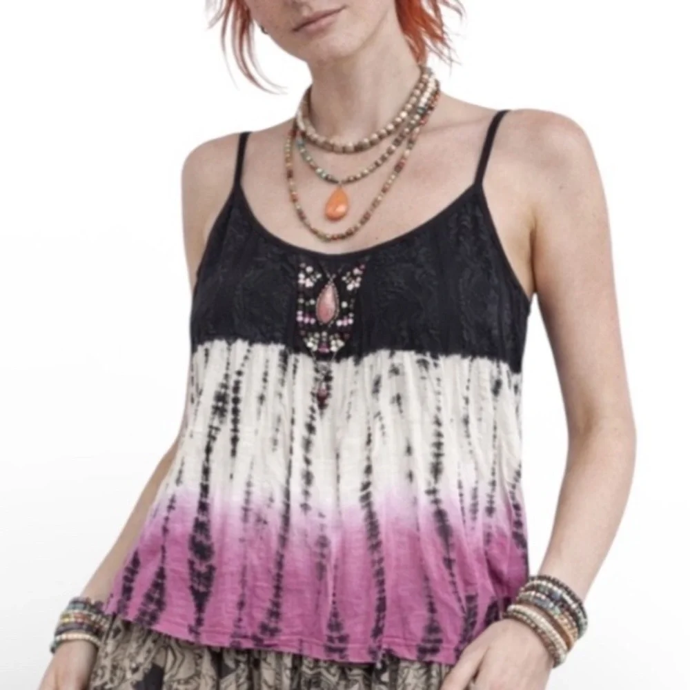 Y2k free people beaded tunic blouse size small - Picture 1 of 8